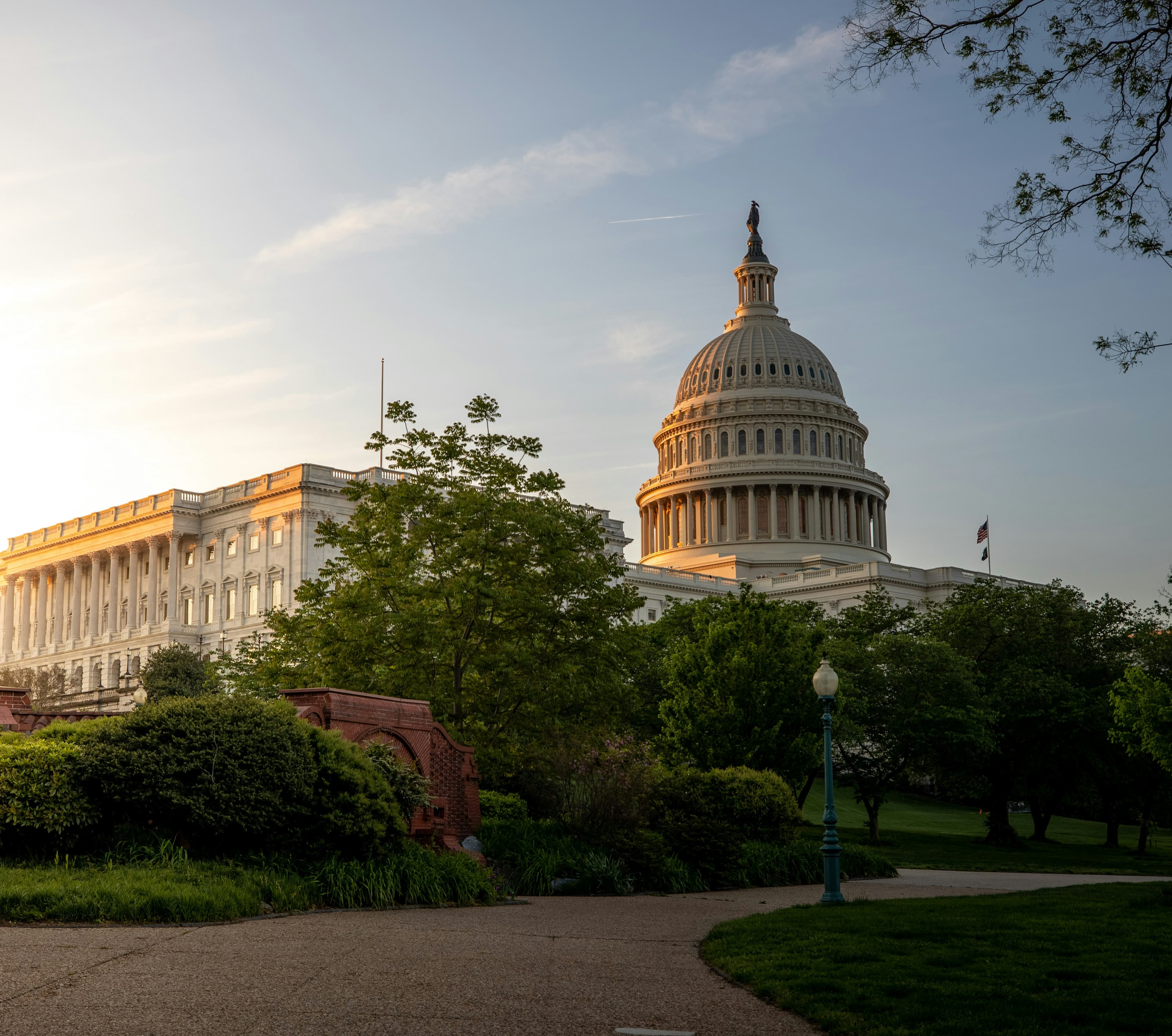 Le Capitole des États-Unis à Washington D.C. au coucher du soleil