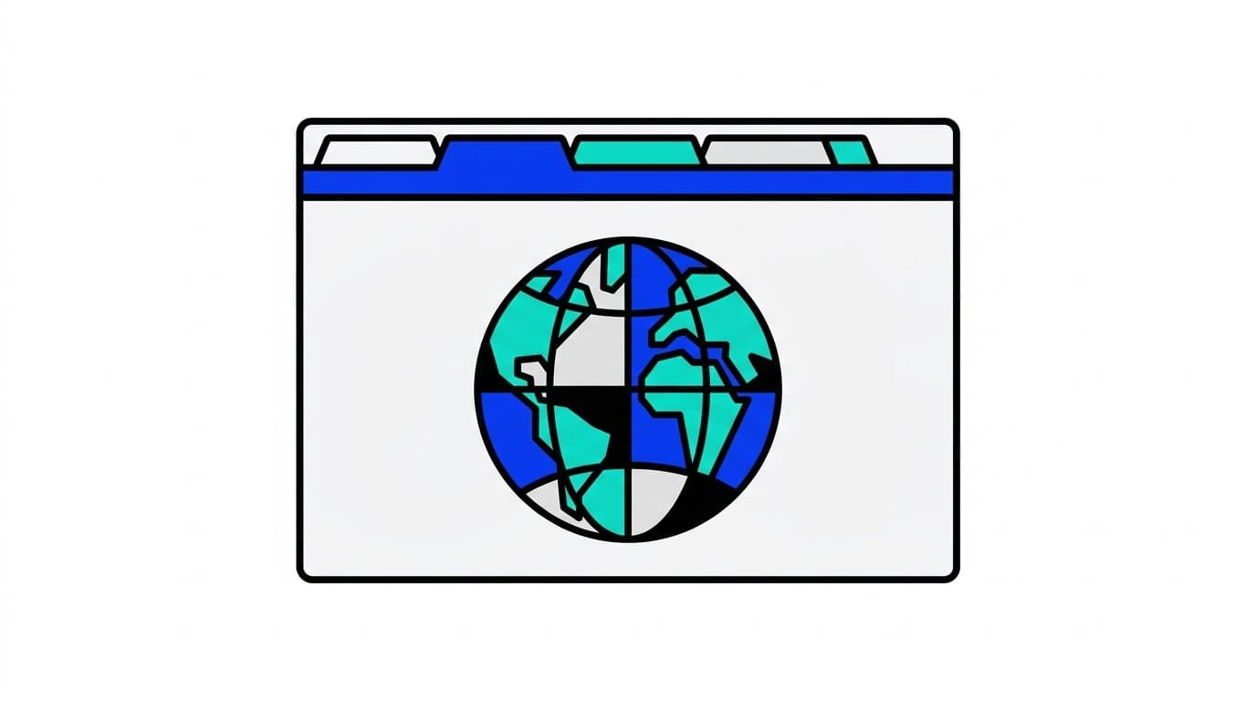 Illustration : une fenêtre de navigateur à onglets affichant un globe terrestre