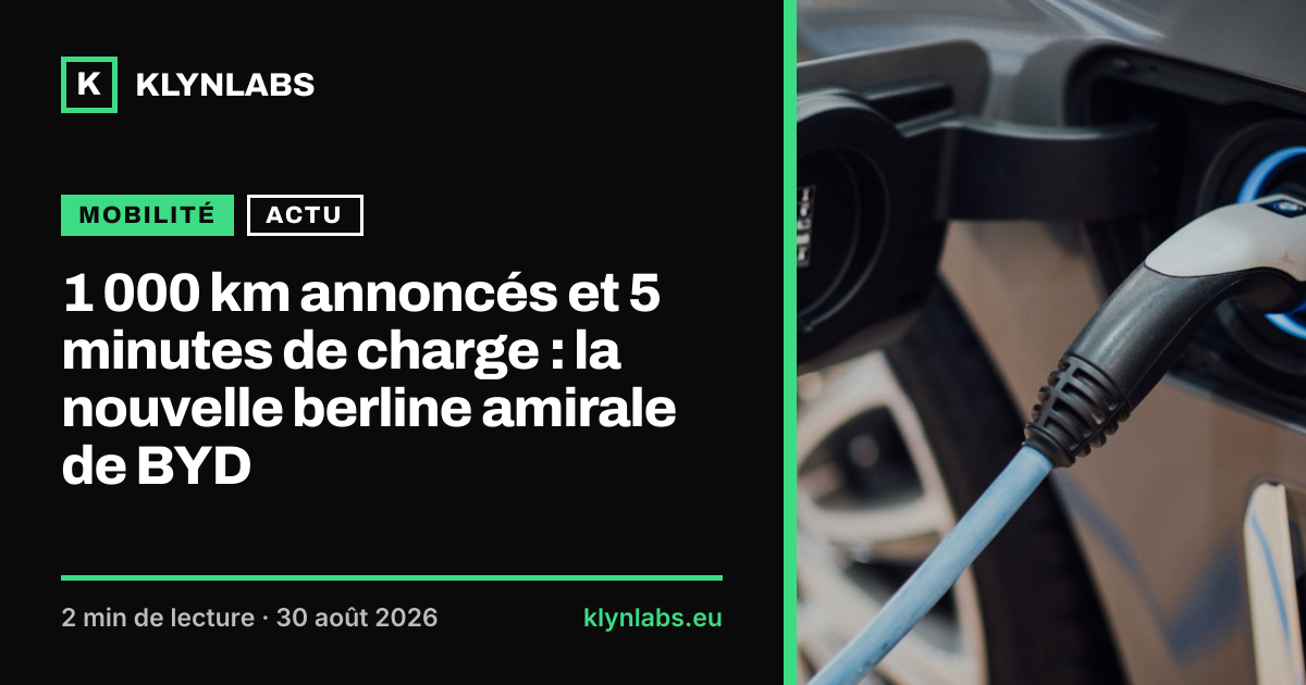 Aperçu de la carte de partage : 1 000 km annoncés et 5 minutes de charge : la nouvelle berline amirale de BYD