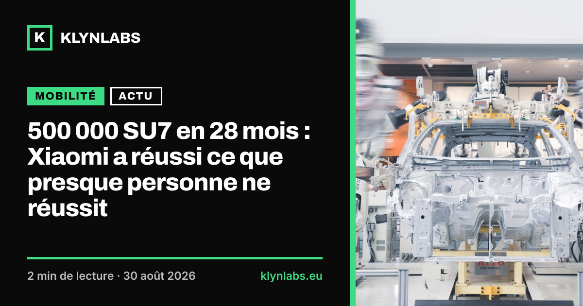 Aperçu de la carte de partage : 500 000 SU7 en 28 mois : Xiaomi a réussi ce que presque personne ne réussit