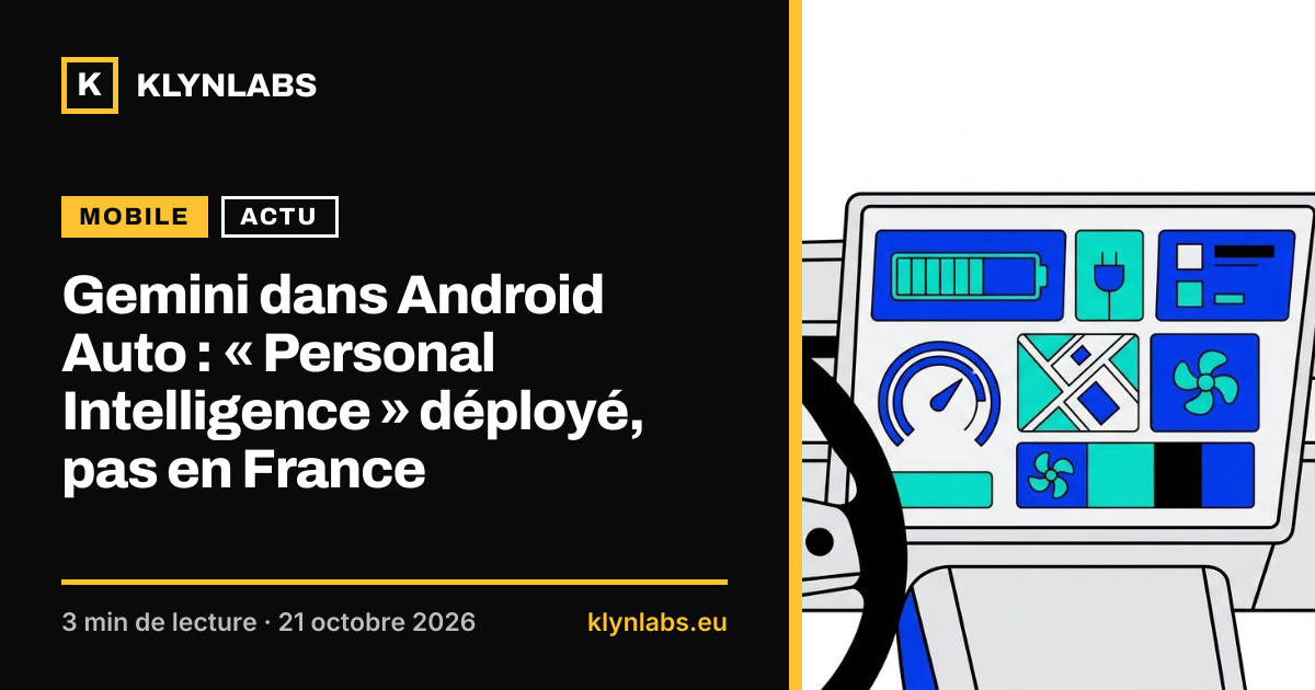Aperçu de la carte de partage : Gemini dans Android Auto : « Personal Intelligence » déployé, pas en France