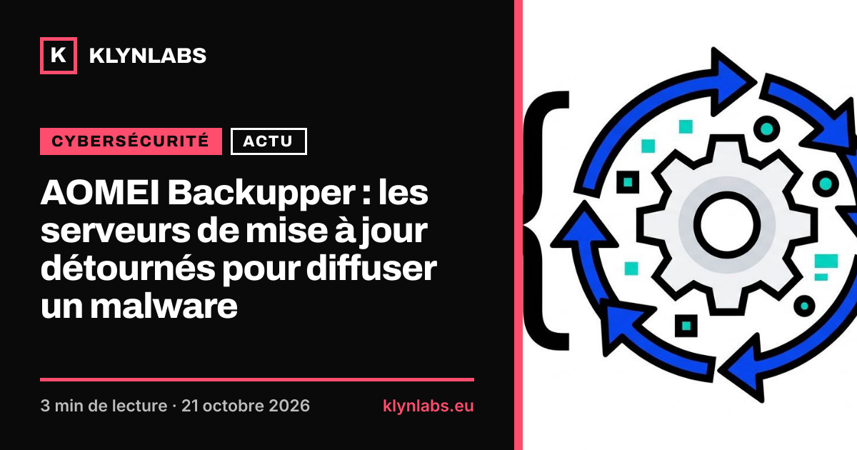 Aperçu de la carte de partage : AOMEI Backupper : les serveurs de mise à jour détournés pour diffuser un malware