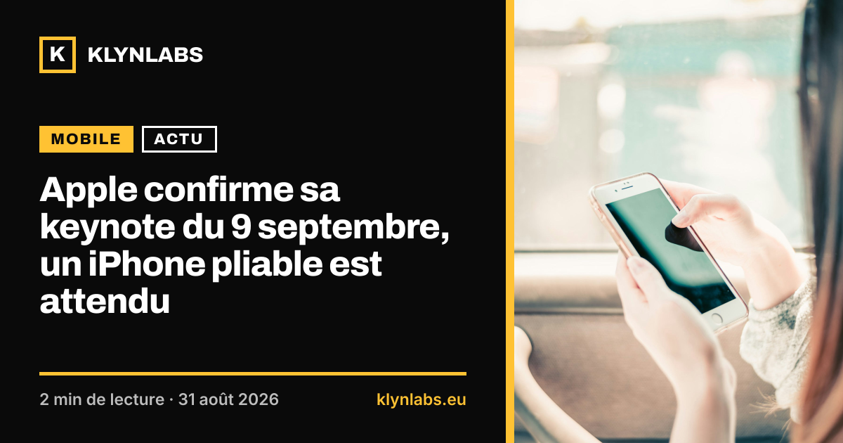 Aperçu de la carte de partage : Apple confirme sa keynote du 9 septembre, un iPhone pliable est attendu