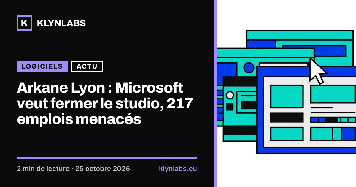 Aperçu de la carte de partage : Arkane Lyon : Microsoft veut fermer le studio, 217 emplois menacés
