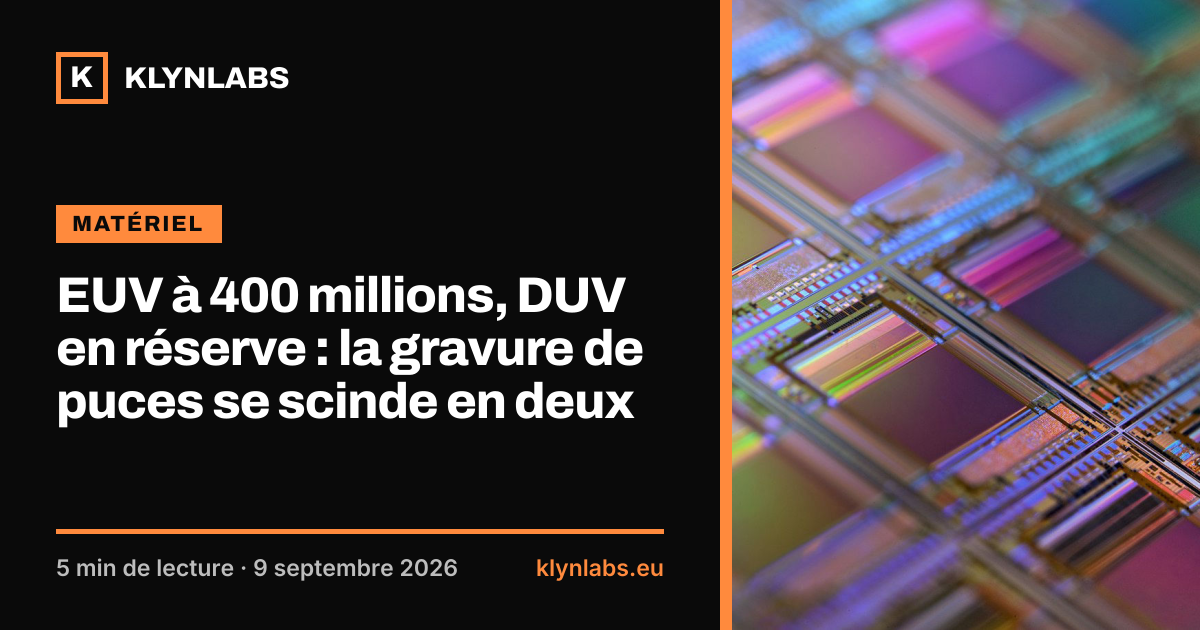 Aperçu de la carte de partage : EUV à 400 millions, DUV en réserve : la gravure de puces se scinde en deux