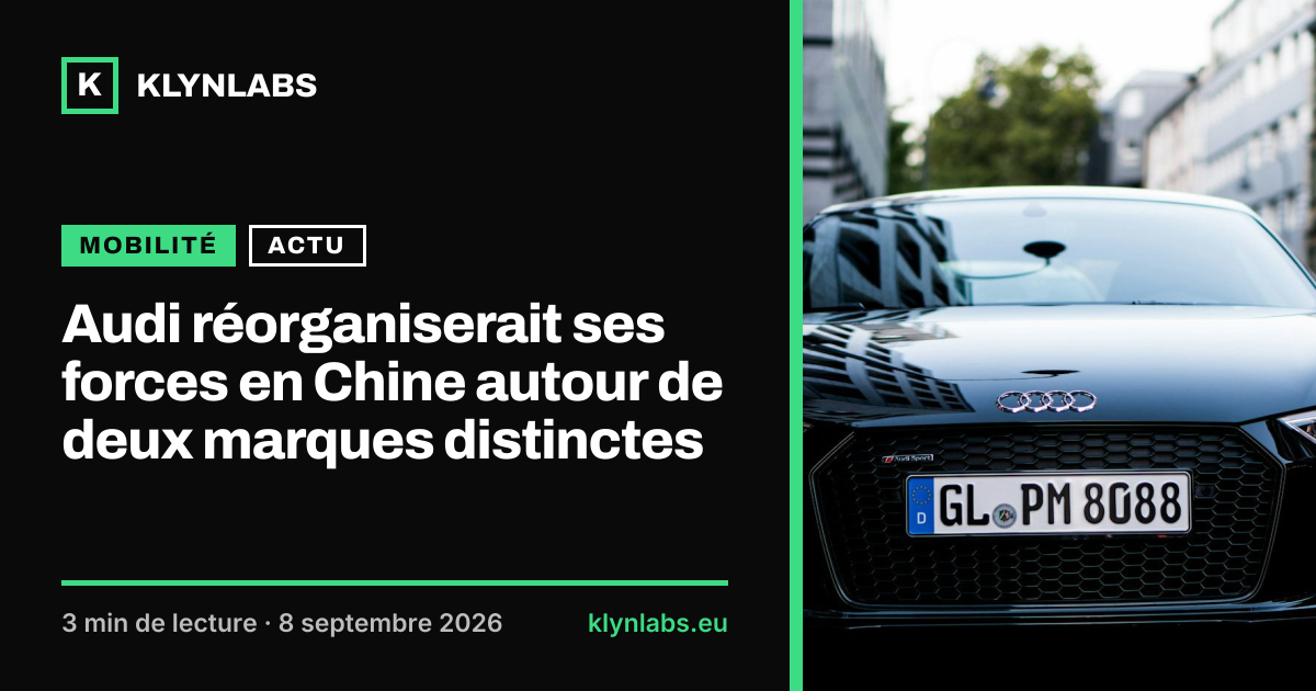 Aperçu de la carte de partage : Audi réorganiserait ses forces en Chine autour de deux marques distinctes
