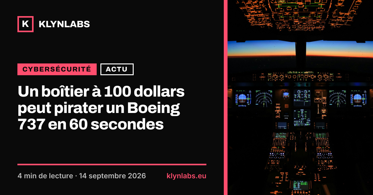 Aperçu de la carte de partage : Un boîtier à 100 dollars peut pirater un Boeing 737 en 60 secondes