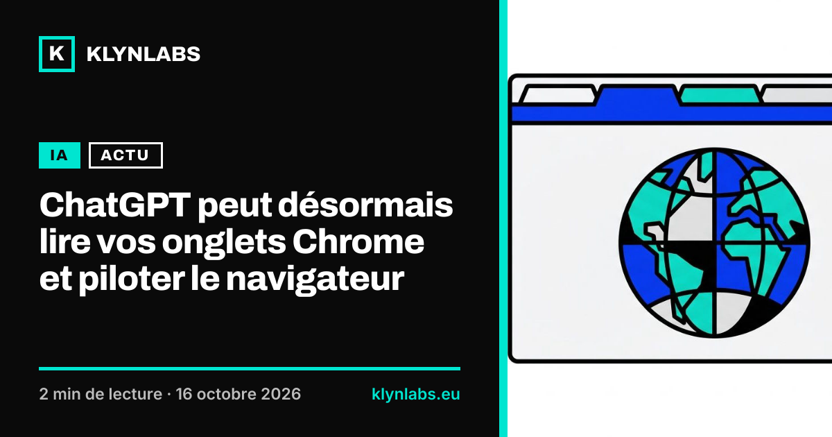 Aperçu de la carte de partage : ChatGPT peut désormais lire vos onglets Chrome et piloter le navigateur