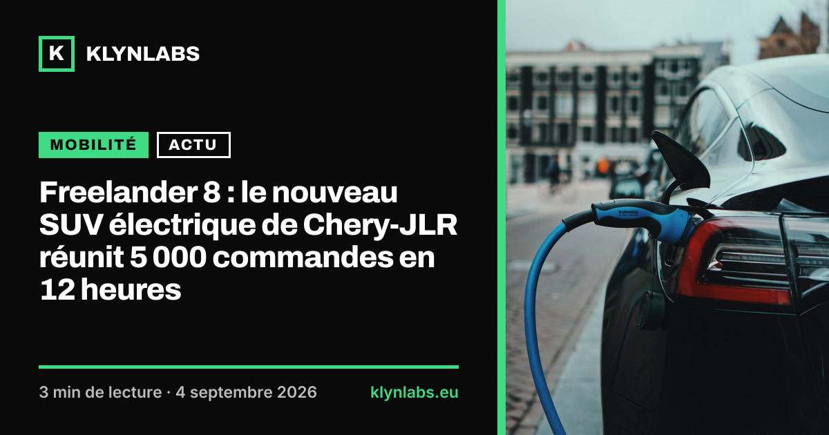 Aperçu de la carte de partage : Freelander 8 : le nouveau SUV électrique de Chery-JLR réunit 5 000 commandes en 12 heures