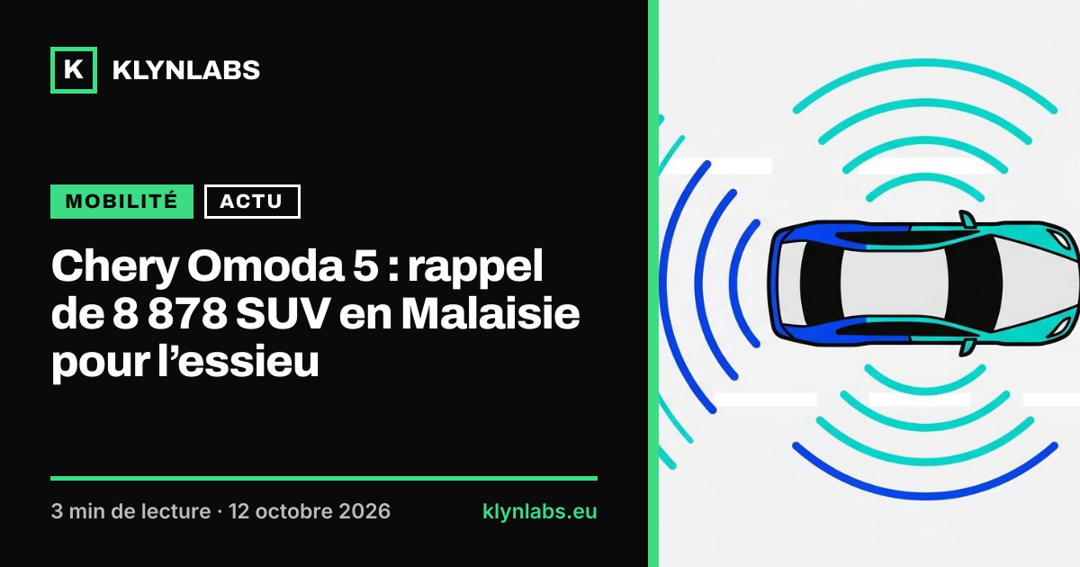 Aperçu de la carte de partage : Chery Omoda 5 : rappel de 8 878 SUV en Malaisie pour l’essieu
