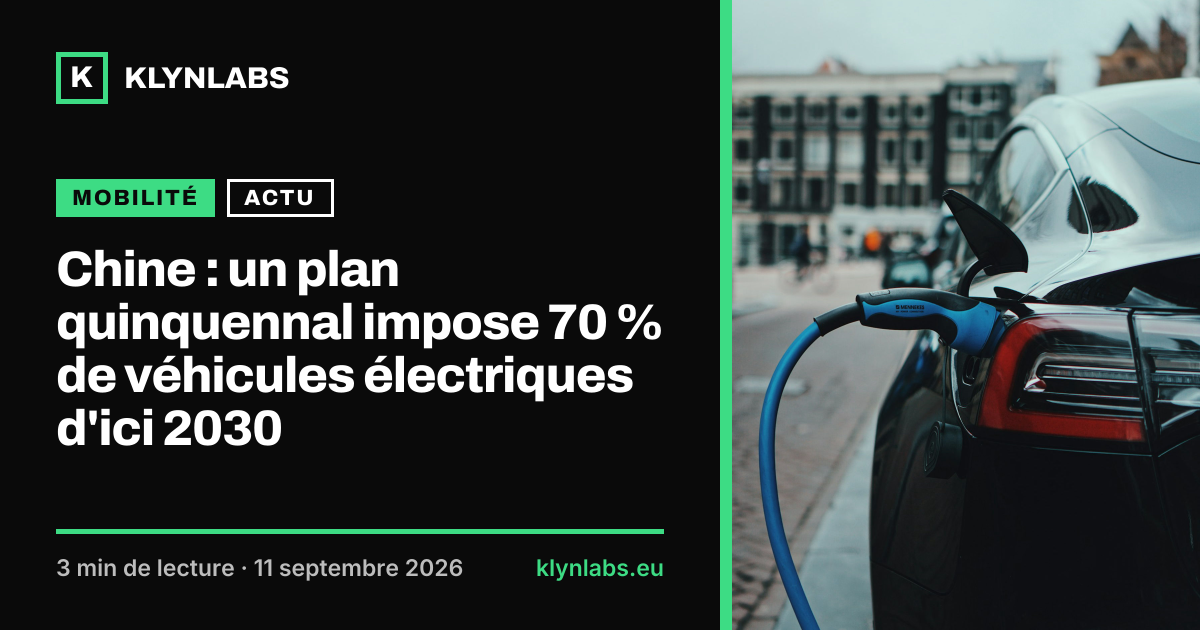 Aperçu de la carte de partage : Chine : un plan quinquennal impose 70 % de véhicules électriques d'ici 2030