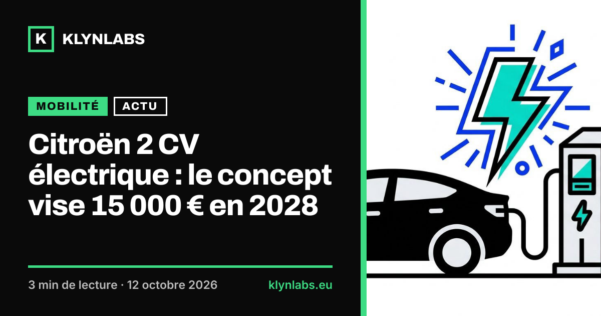 Aperçu de la carte de partage : Citroën 2 CV électrique : le concept vise 15 000 € en 2028
