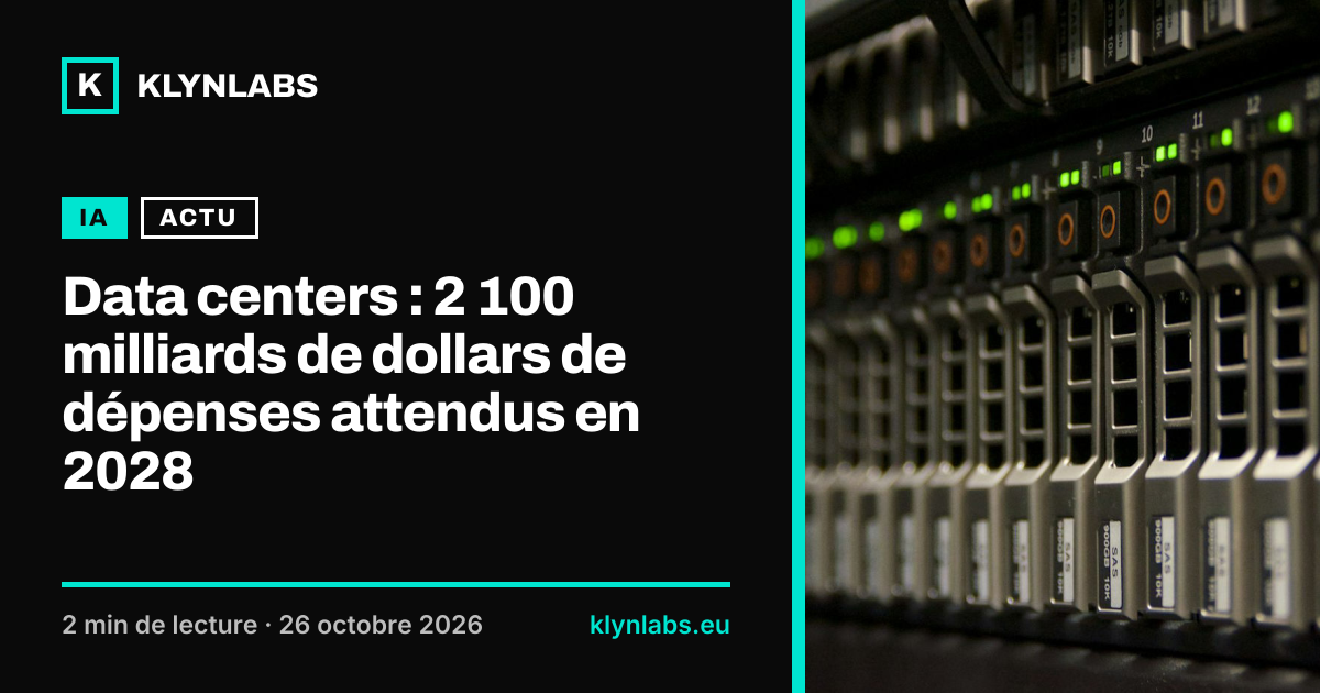 Aperçu de la carte de partage : Data centers : 2 100 milliards de dollars de dépenses attendus en 2028