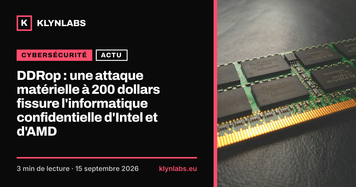 Aperçu de la carte de partage : DDRop : une attaque matérielle à 200 dollars fissure l'informatique confidentielle d'Intel et d'AMD
