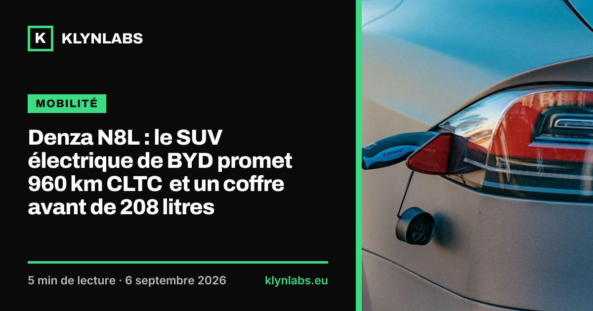 Aperçu de la carte de partage : Denza N8L : le SUV électrique de BYD promet 960 km CLTC et un coffre avant de 208 litres