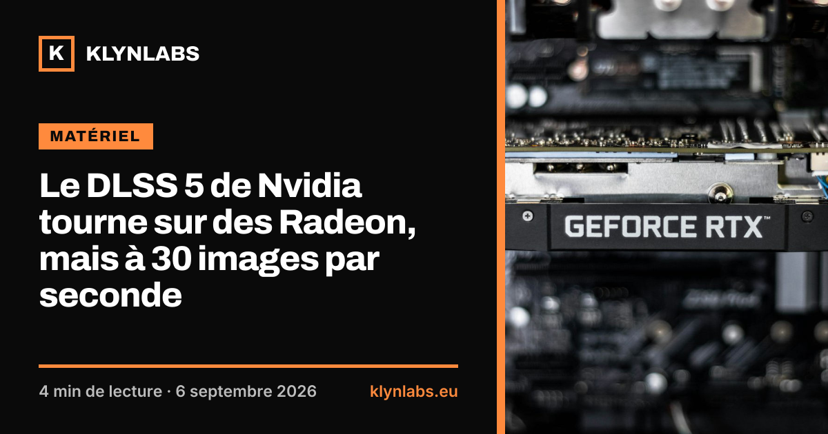Aperçu de la carte de partage : Le DLSS 5 de Nvidia tourne sur des Radeon, mais à 30 images par seconde