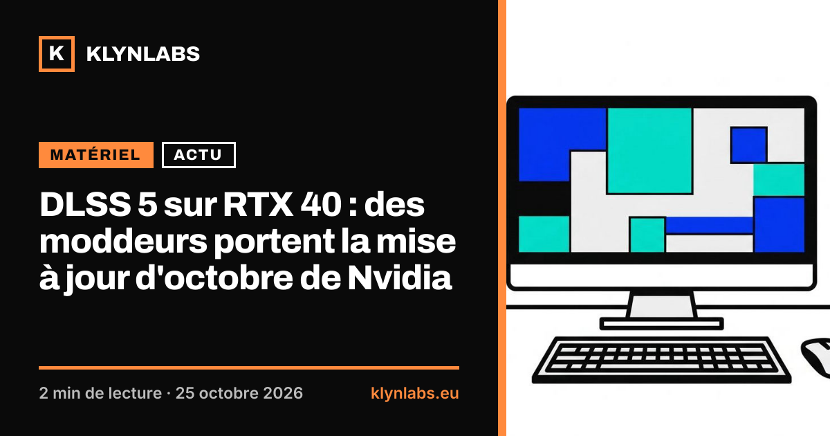 Aperçu de la carte de partage : DLSS 5 sur RTX 40 : des moddeurs portent la mise à jour d'octobre de Nvidia