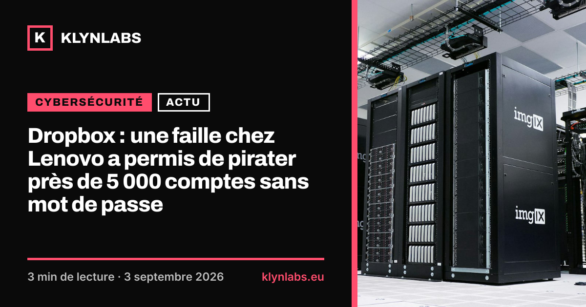 Aperçu de la carte de partage : Dropbox : une faille chez Lenovo a permis de pirater près de 5 000 comptes sans mot de passe