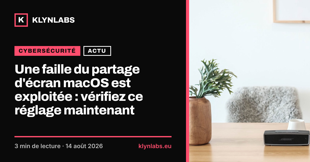 Aperçu de la carte de partage : Une faille du partage d'écran macOS est exploitée : vérifiez ce réglage maintenant