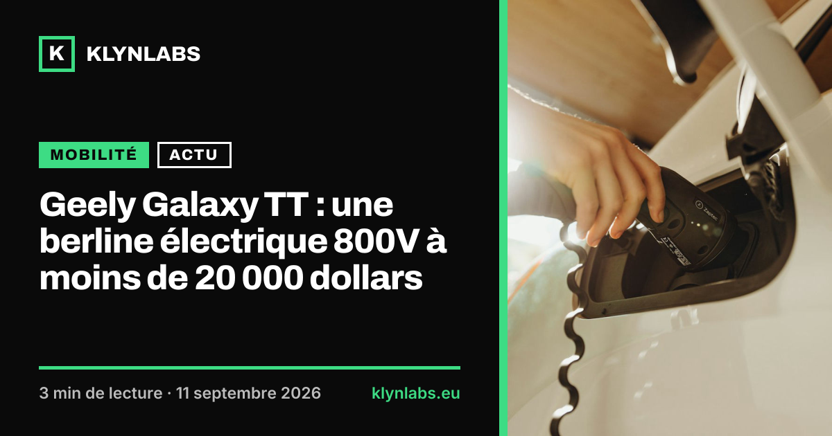 Aperçu de la carte de partage : Geely Galaxy TT : une berline électrique 800V à moins de 20 000 dollars