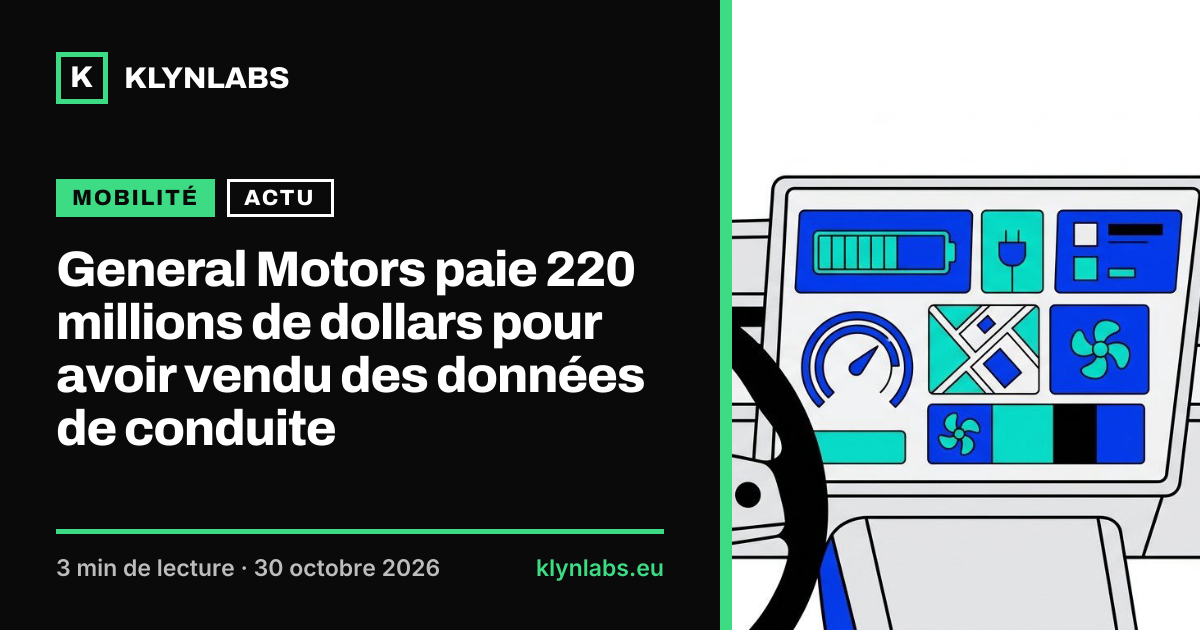 Aperçu de la carte de partage : General Motors paie 220 millions de dollars pour avoir vendu des données de conduite