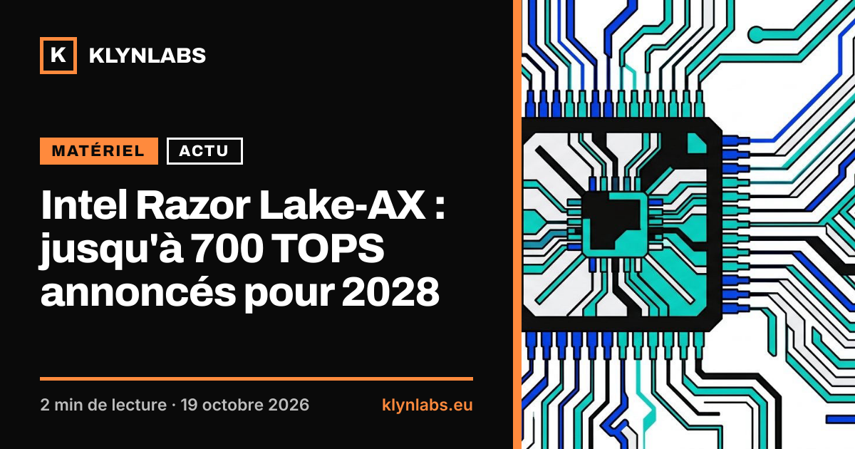 Aperçu de la carte de partage : Intel Razor Lake-AX : jusqu'à 700 TOPS annoncés pour 2028
