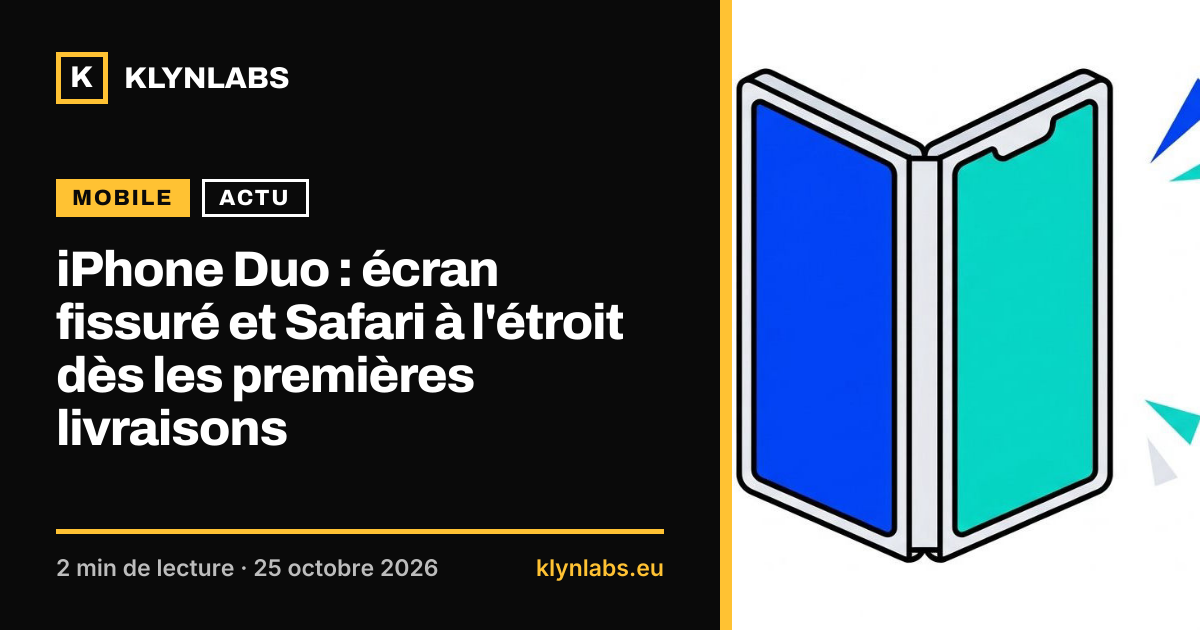 Aperçu de la carte de partage : iPhone Duo : écran fissuré et Safari à l'étroit dès les premières livraisons