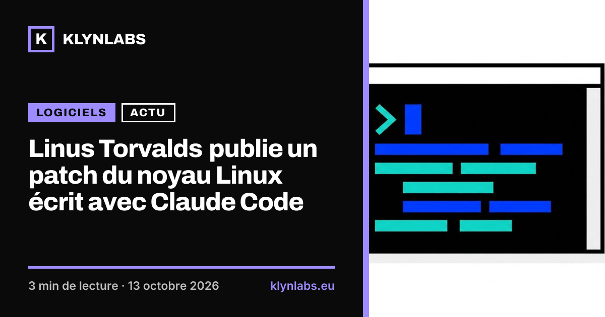 Aperçu de la carte de partage : Linus Torvalds publie un patch du noyau Linux écrit avec Claude Code