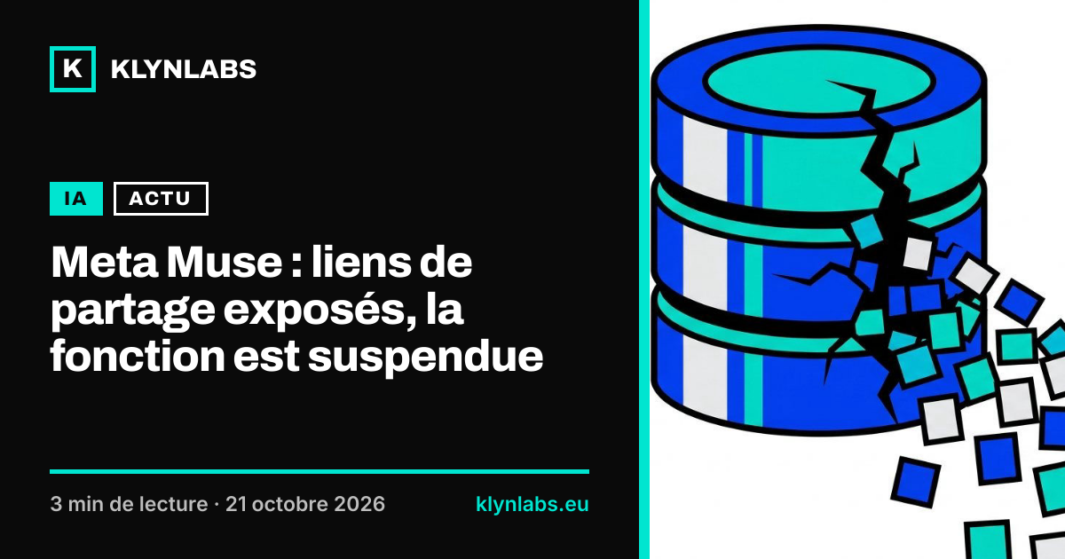 Aperçu de la carte de partage : Meta Muse : liens de partage exposés, la fonction est suspendue