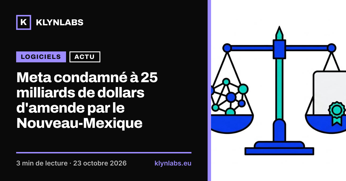 Aperçu de la carte de partage : Meta condamné à 25 milliards de dollars d'amende par le Nouveau-Mexique
