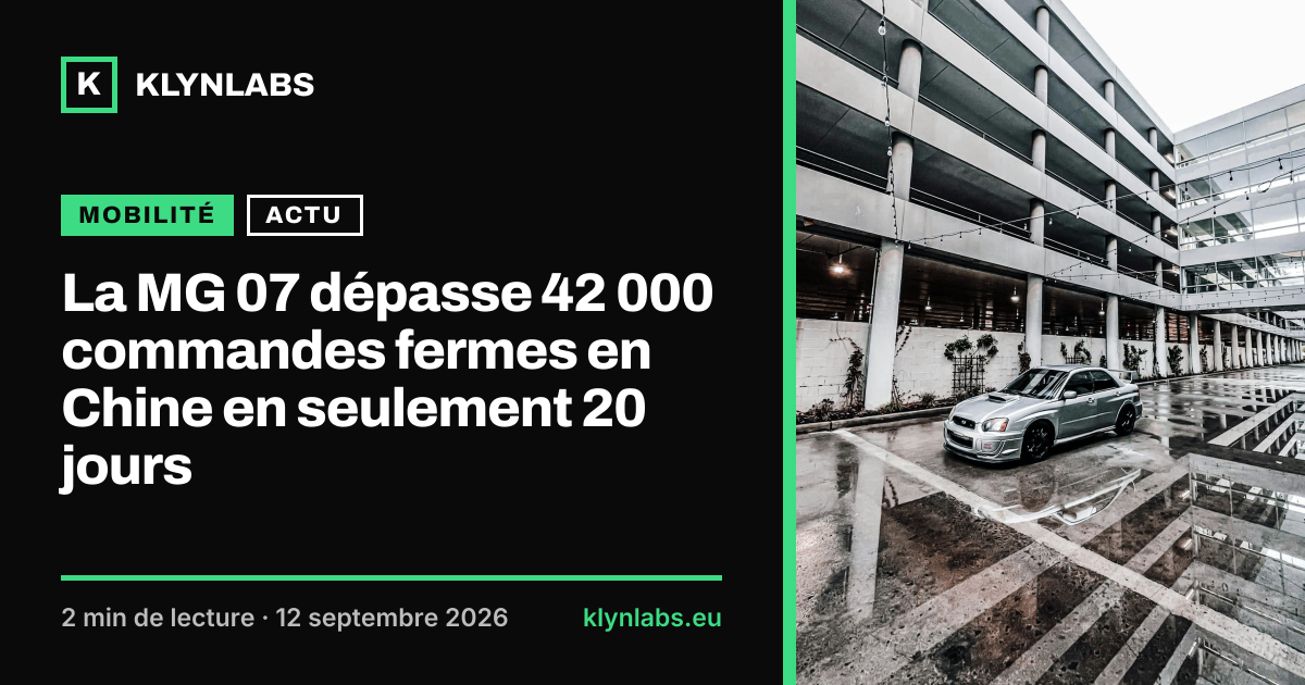 Aperçu de la carte de partage : La MG 07 dépasse 42 000 commandes fermes en Chine en seulement 20 jours