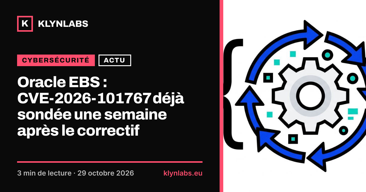 Aperçu de la carte de partage : Oracle EBS : CVE-2026-101767 déjà sondée une semaine après le correctif