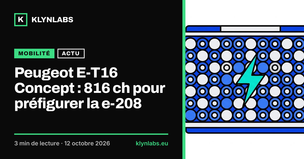 Aperçu de la carte de partage : Peugeot E-T16 Concept : 816 ch pour préfigurer la e-208