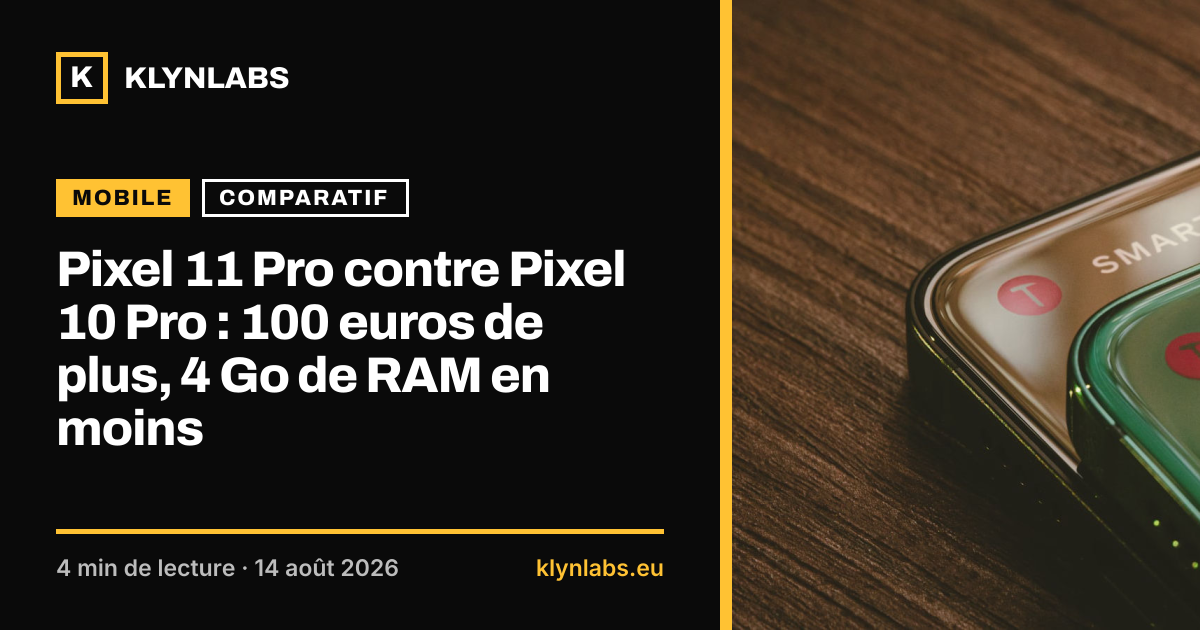 Aperçu de la carte de partage : Pixel 11 Pro contre Pixel 10 Pro : 100 euros de plus, 4 Go de RAM en moins
