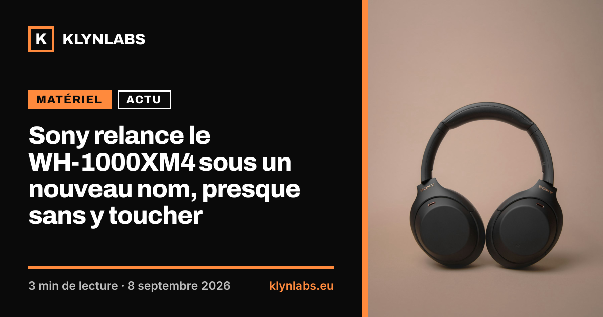 Aperçu de la carte de partage : Sony relance le WH-1000XM4 sous un nouveau nom, presque sans y toucher