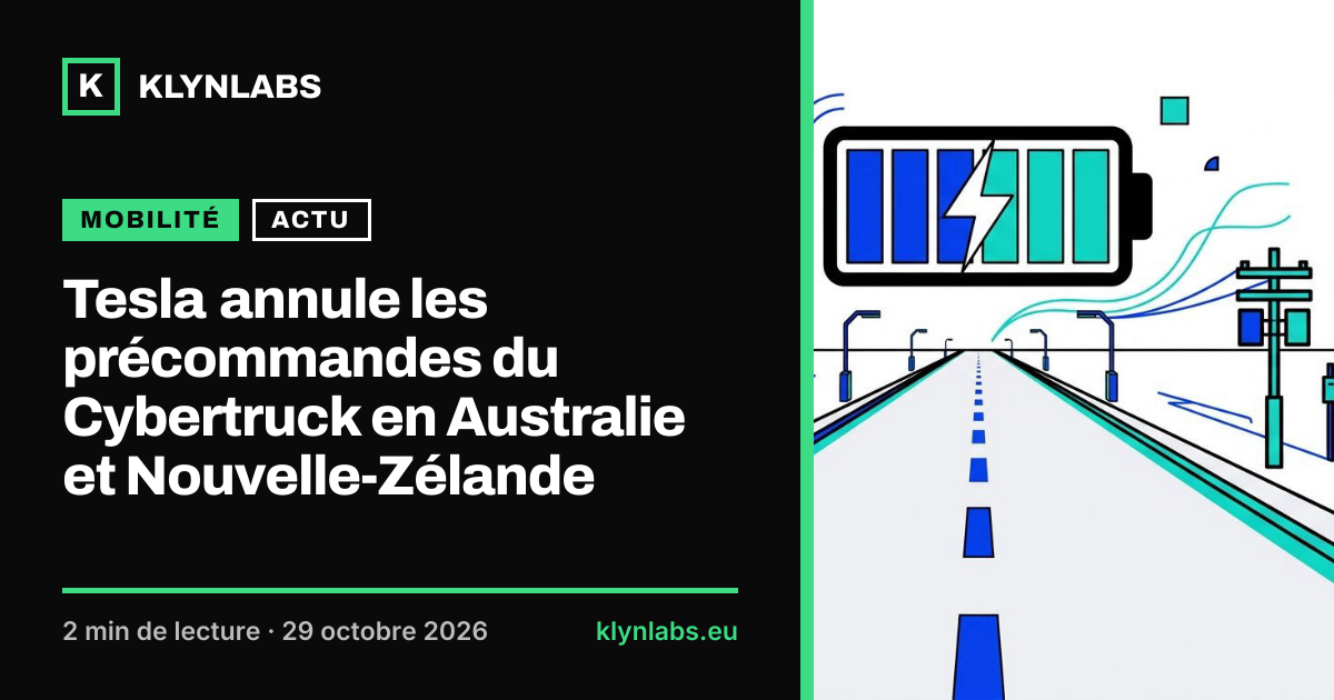 Aperçu de la carte de partage : Tesla annule les précommandes du Cybertruck en Australie et Nouvelle-Zélande