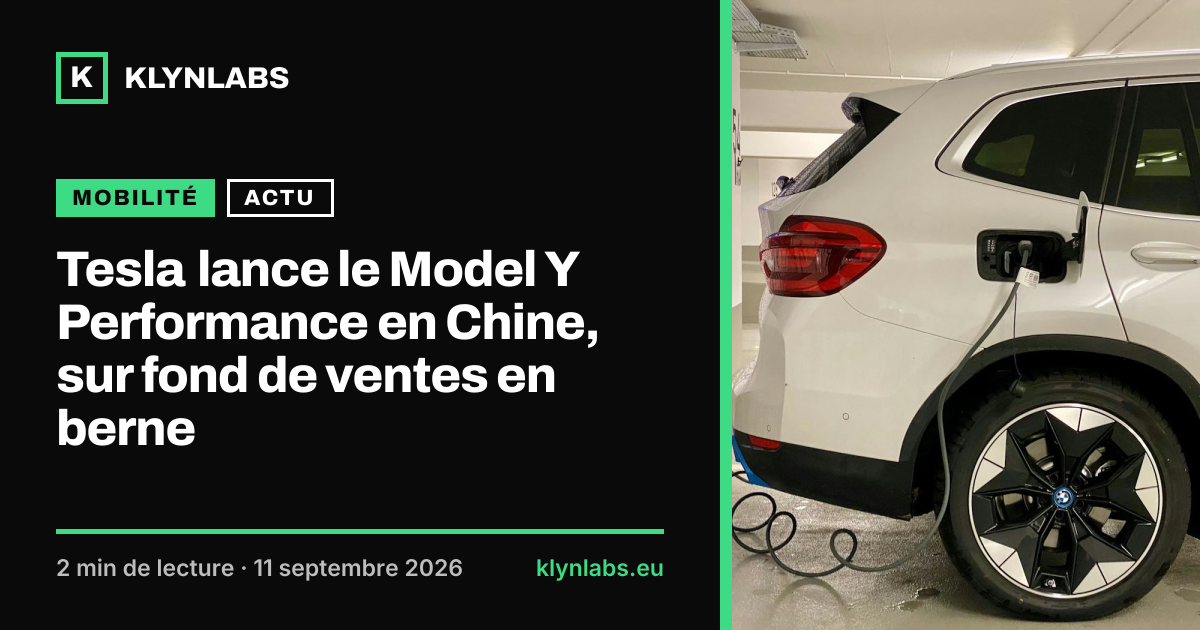 Aperçu de la carte de partage : Tesla lance le Model Y Performance en Chine, sur fond de ventes en berne