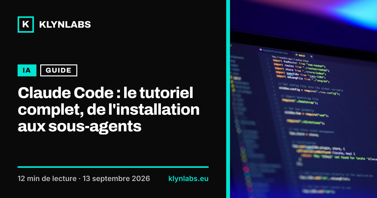Aperçu de la carte de partage : Claude Code : le tutoriel complet, de l'installation aux sous-agents