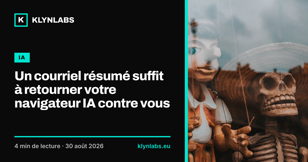 Aperçu de la carte de partage : Un courriel résumé suffit à retourner votre navigateur IA contre vous