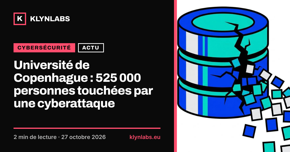 Aperçu de la carte de partage : Université de Copenhague : 525 000 personnes touchées par une cyberattaque