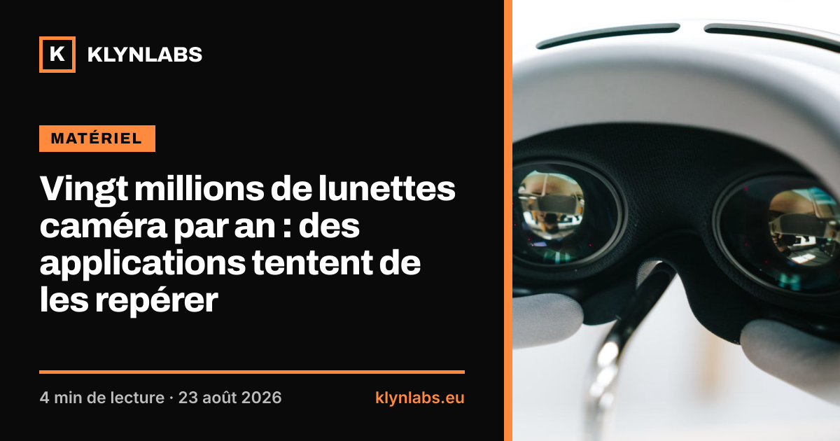 Aperçu de la carte de partage : Vingt millions de lunettes caméra par an : des applications tentent de les repérer