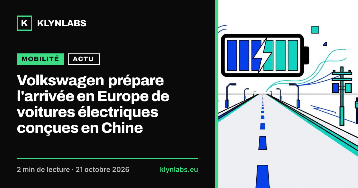 Aperçu de la carte de partage : Volkswagen prépare l'arrivée en Europe de voitures électriques conçues en Chine