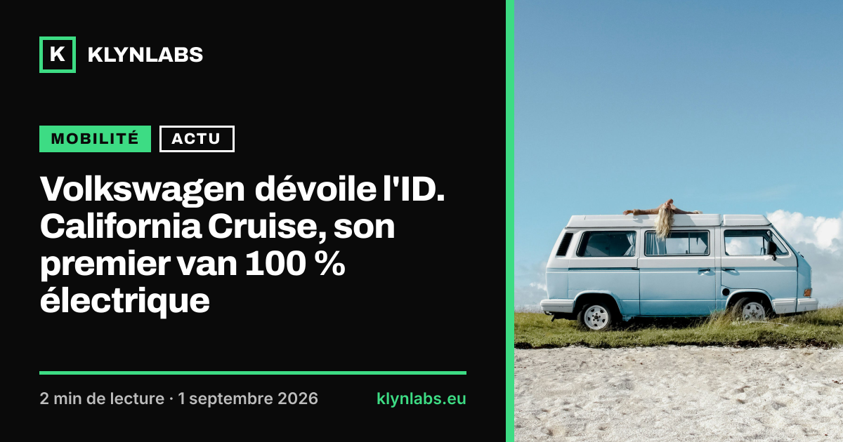 Aperçu de la carte de partage : Volkswagen dévoile l'ID. California Cruise, son premier van 100 % électrique