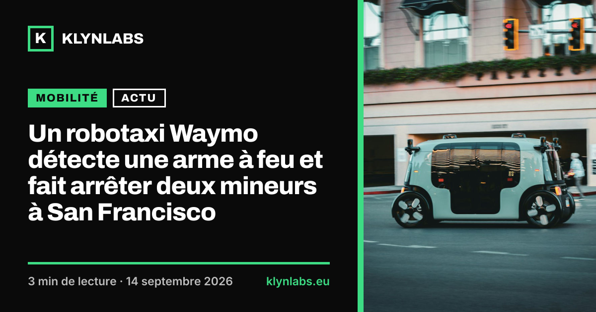 Aperçu de la carte de partage : Un robotaxi Waymo détecte une arme à feu et fait arrêter deux mineurs à San Francisco