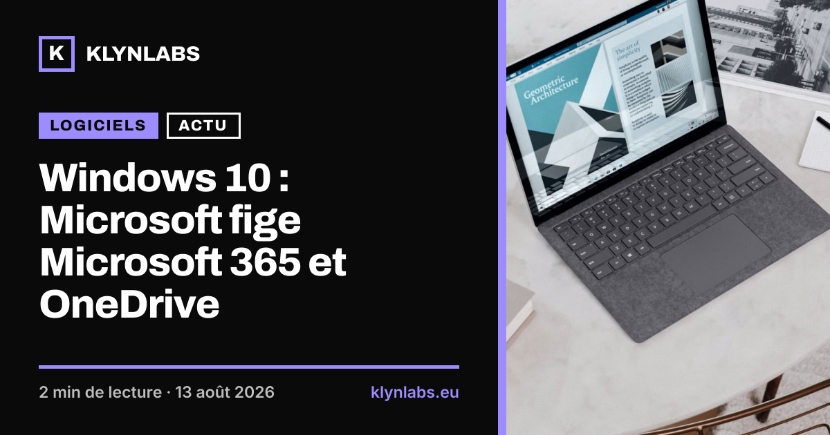 Aperçu de la carte de partage : Windows 10 : Microsoft fige Microsoft 365 et OneDrive