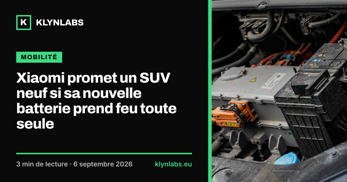 Aperçu de la carte de partage : Xiaomi promet un SUV neuf si sa nouvelle batterie prend feu toute seule