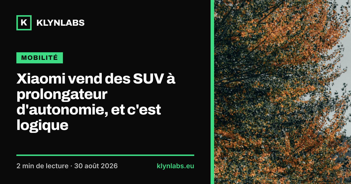 Aperçu de la carte de partage : Xiaomi vend des SUV à prolongateur d'autonomie, et c'est logique