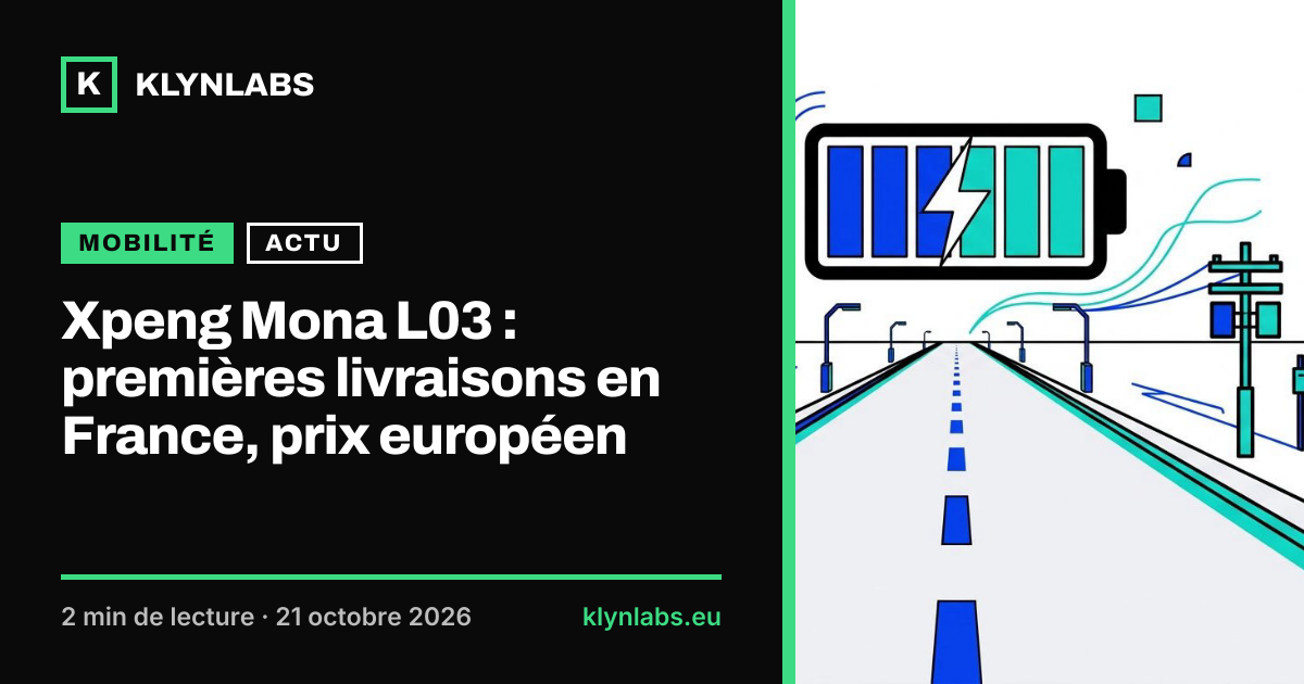 Aperçu de la carte de partage : Xpeng Mona L03 : premières livraisons en France, prix européen