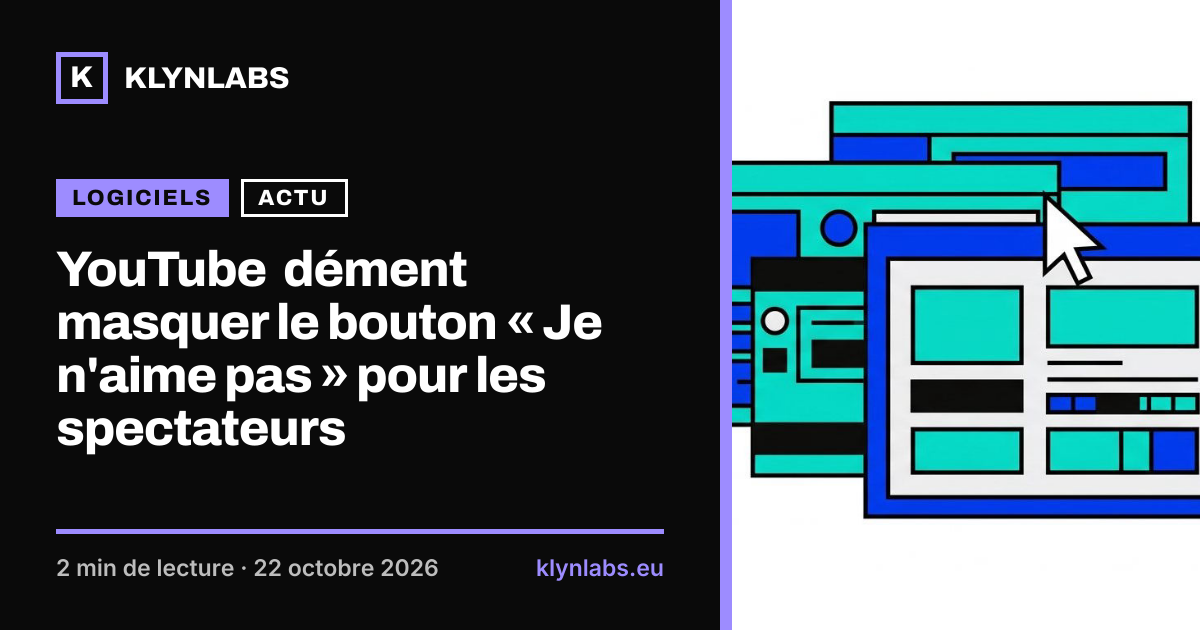 Aperçu de la carte de partage : YouTube dément masquer le bouton « Je n'aime pas » pour les spectateurs