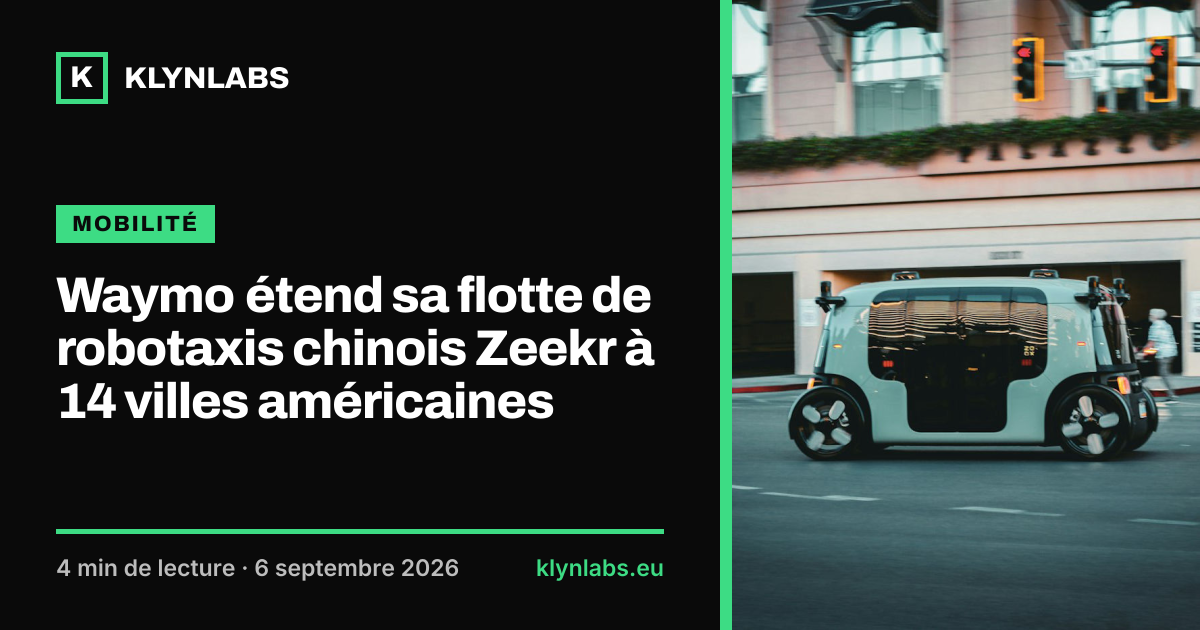 Aperçu de la carte de partage : Waymo étend sa flotte de robotaxis chinois Zeekr à 14 villes américaines